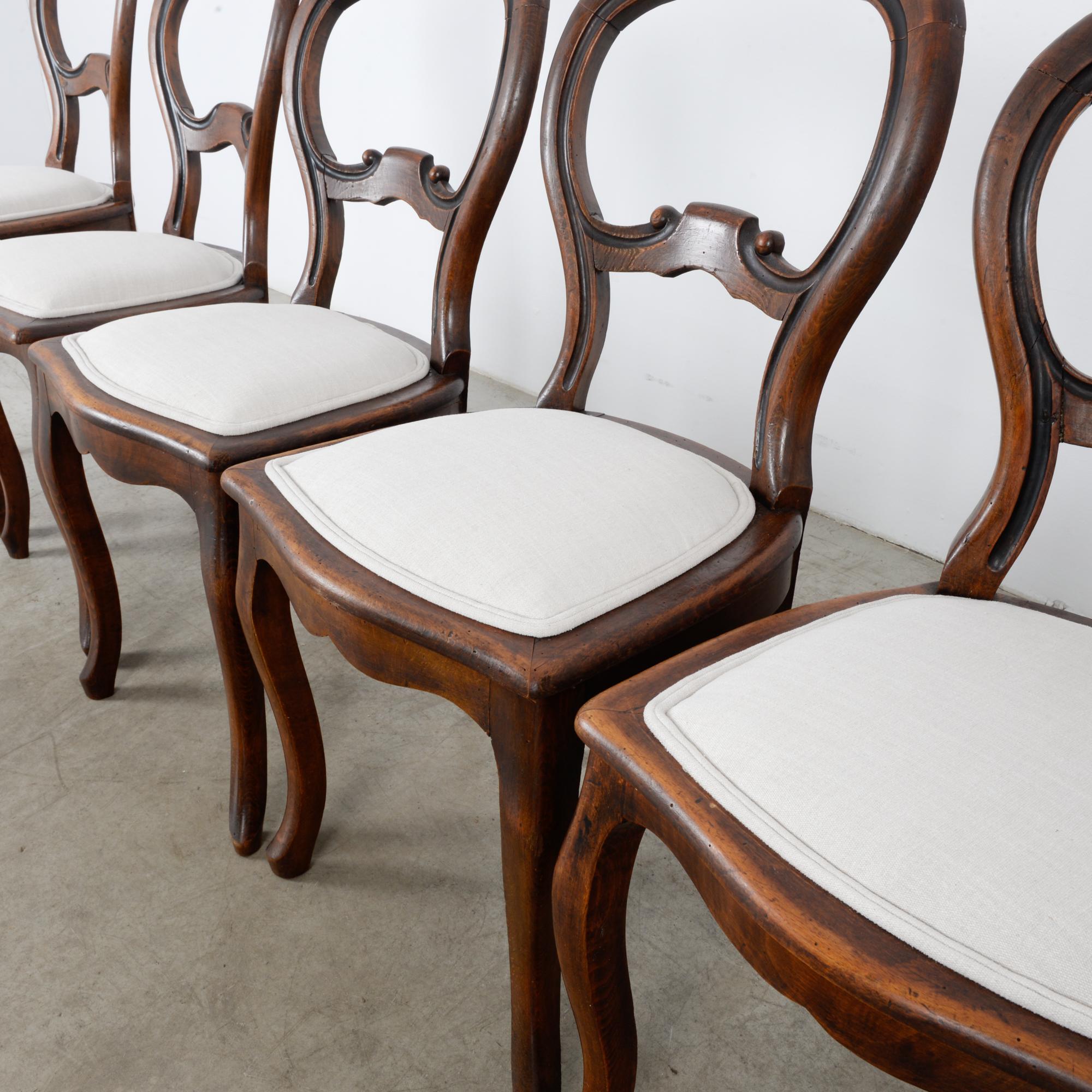 1900s Wooden Dining Chairs, Set of Six 3