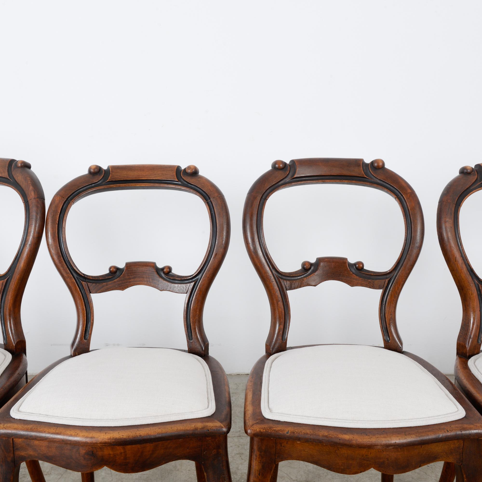 1900s Wooden Dining Chairs, Set of Six In Good Condition In High Point, NC