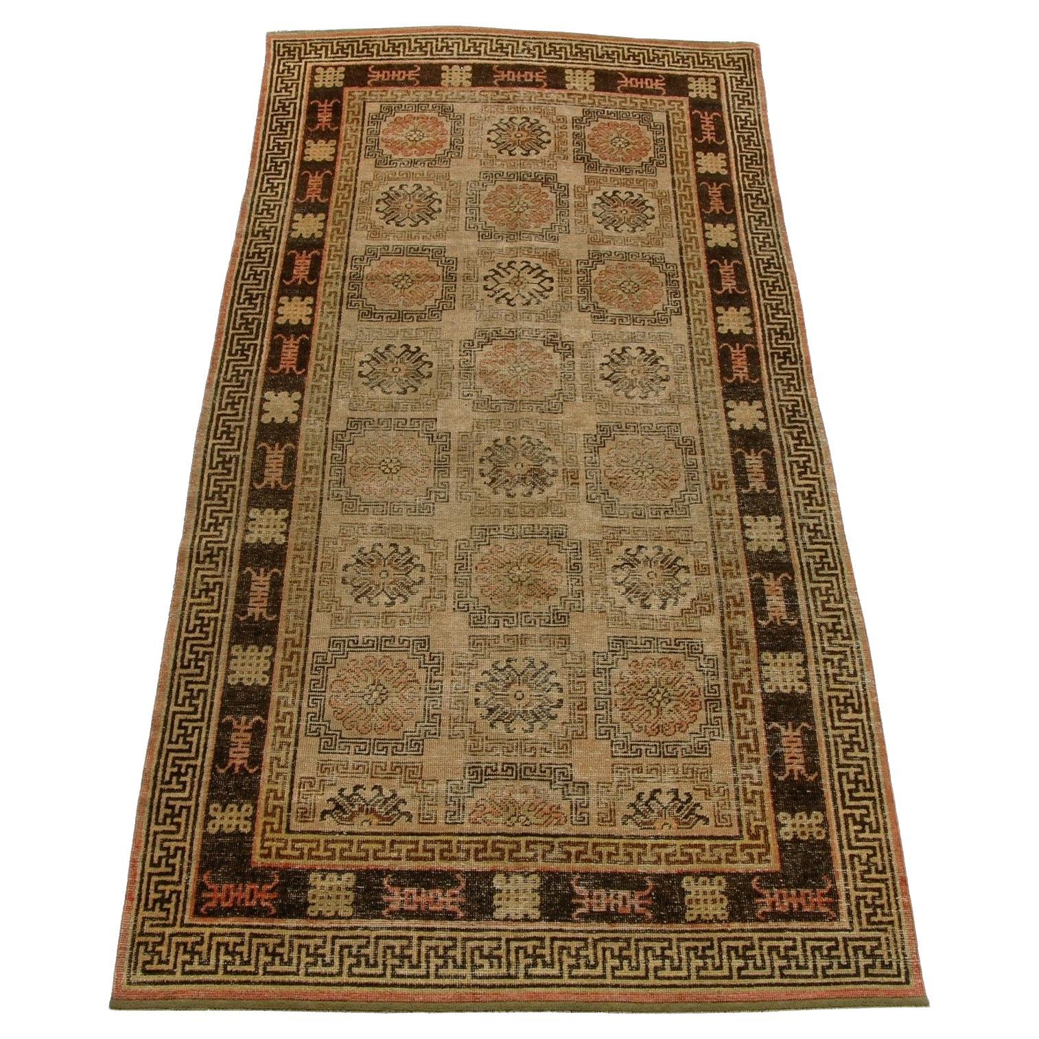1900th Century Antique Samarkand Rug 9.2" X 4.5" For Sale