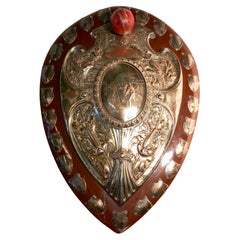 Antique 1901 Art Nouveau Cricket Trophy Shield, by Walker Hall and Sons 
