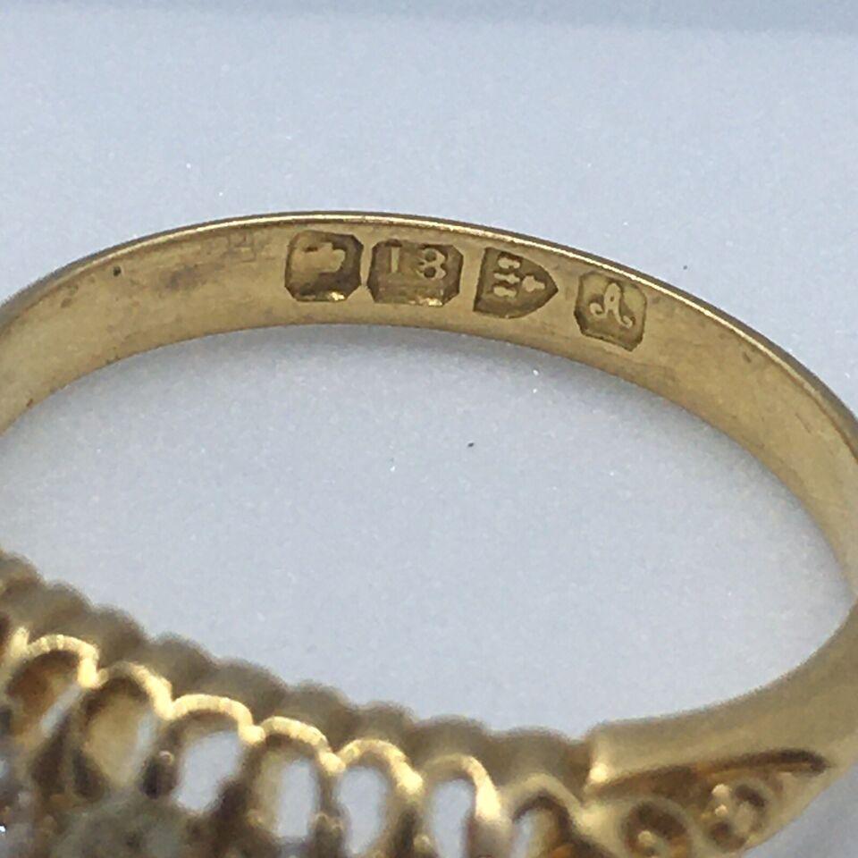 Round Cut 1901 British 18K Yellow Gold Filigree Carving 1/2 Carat TDW Diamond Ring For Sale