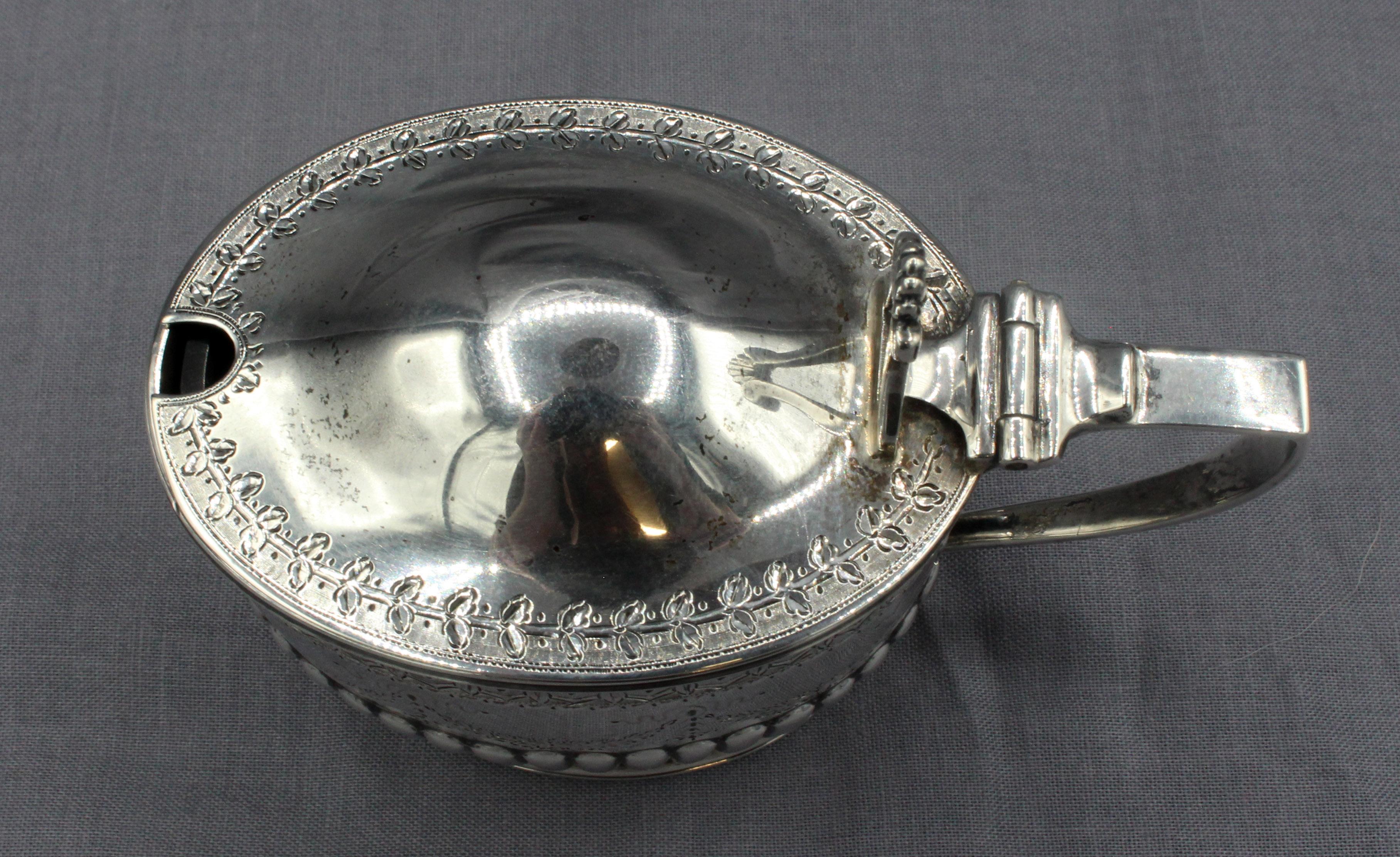 Neoclassical 1901 English Sterling Silver Mustard Pot