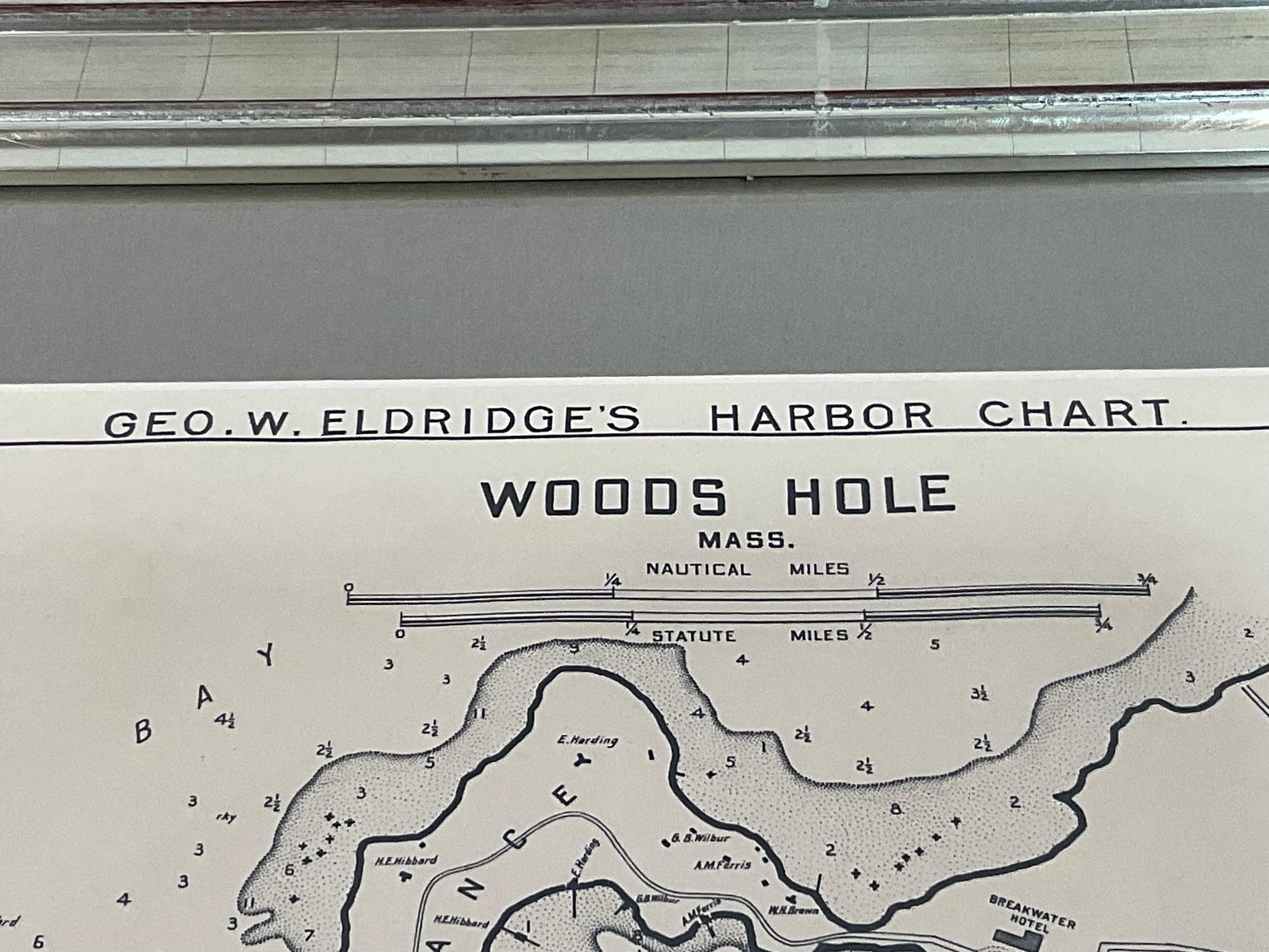 1901 Nautical Chart Showing Woods Hole, Mass Papel en venta