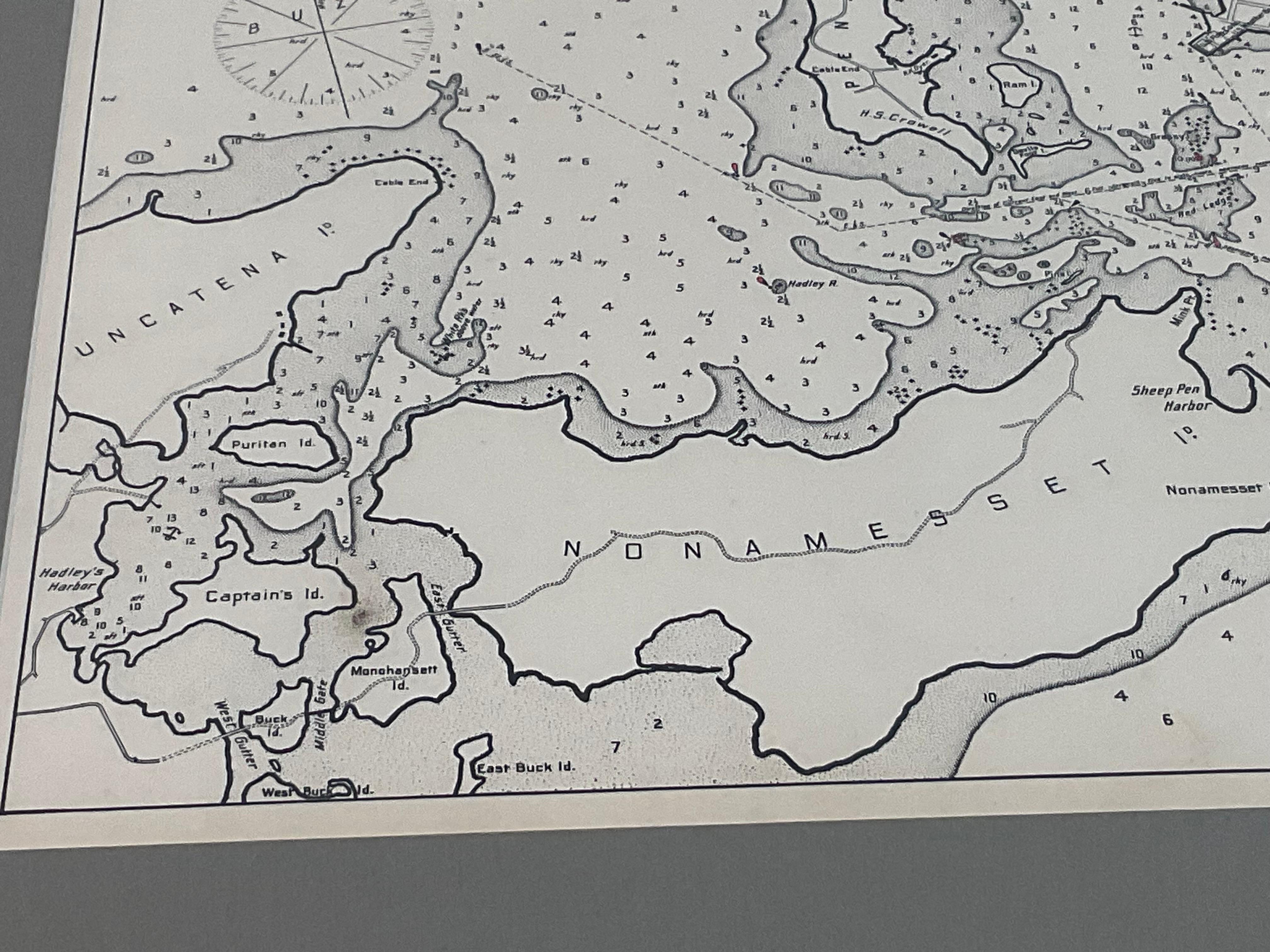 1901 Nautical Chart Showing Woods Hole, Mass en venta 3