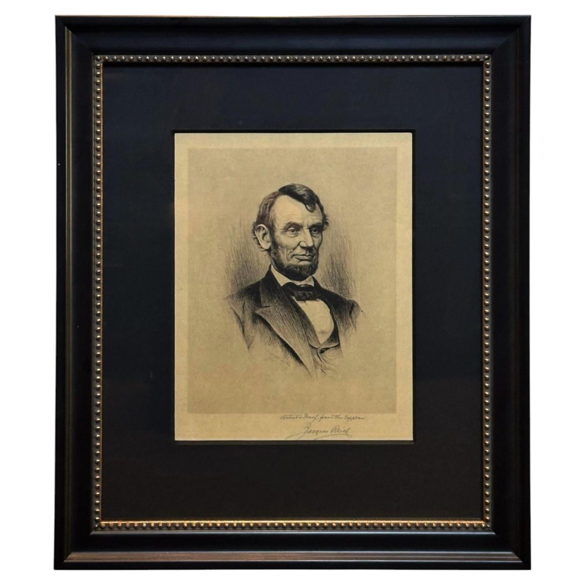 1901 Retrato de Abraham Lincoln por Jacques Reich, Prueba de artista firmada
