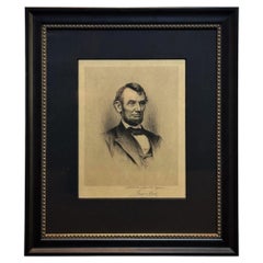 1901 Portrait d'Abraham Lincoln par Jacques Reich, épreuve d'artiste signée