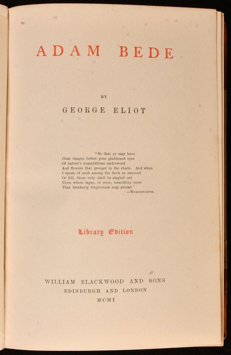 British 1901 Works of George Eliot
