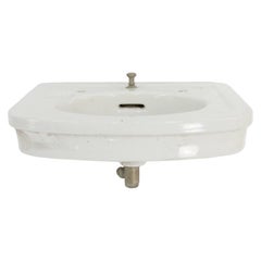 1902 Antique Bathroom Sink White Oval Bowl Wall Mount W Overflow Drain Soap Dish