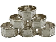 Antique Edwardian Sterling Silver Napkin Rings, 1902