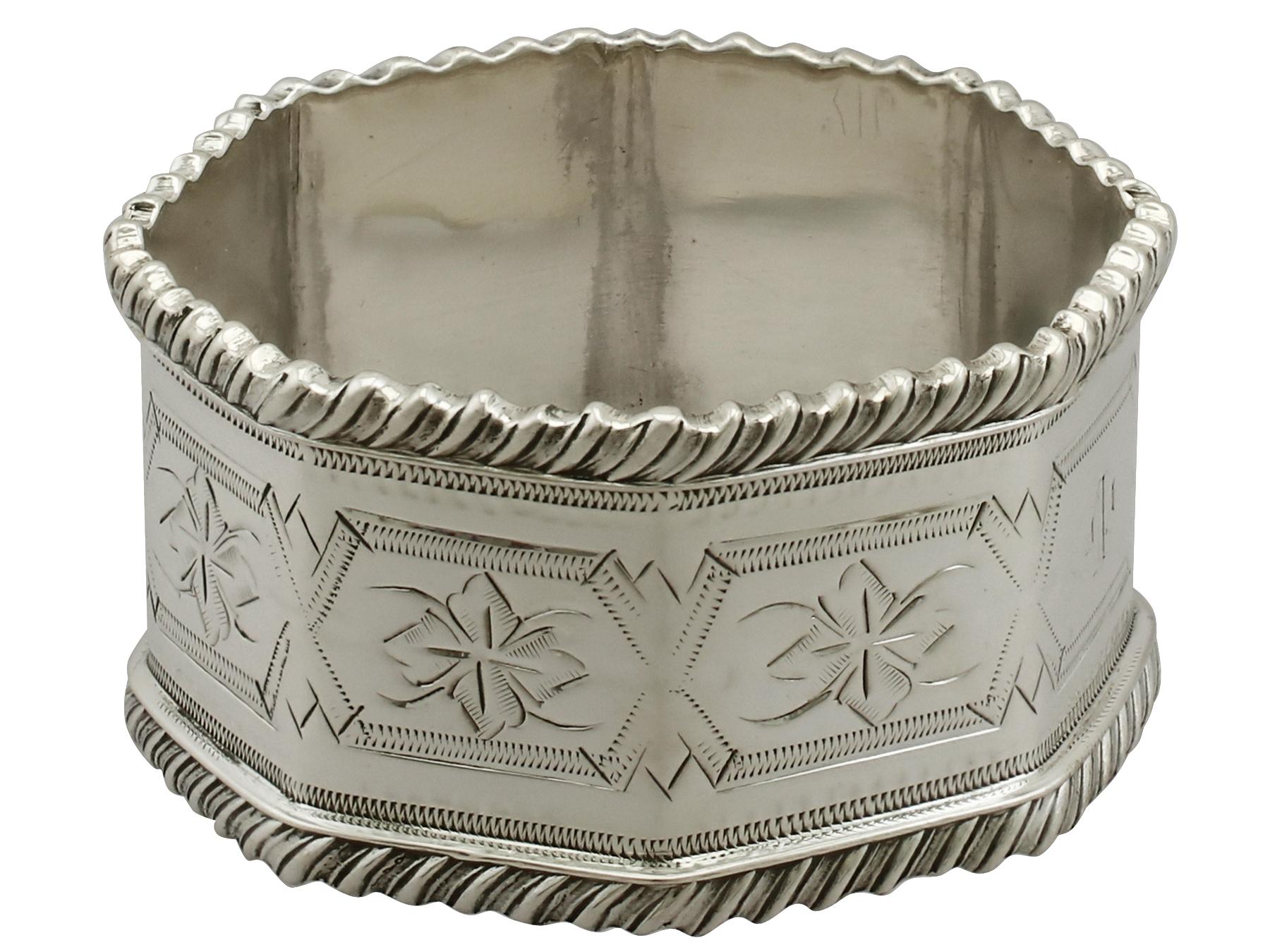 Early 20th Century Antique Edwardian Sterling Silver Napkin Rings, 1902