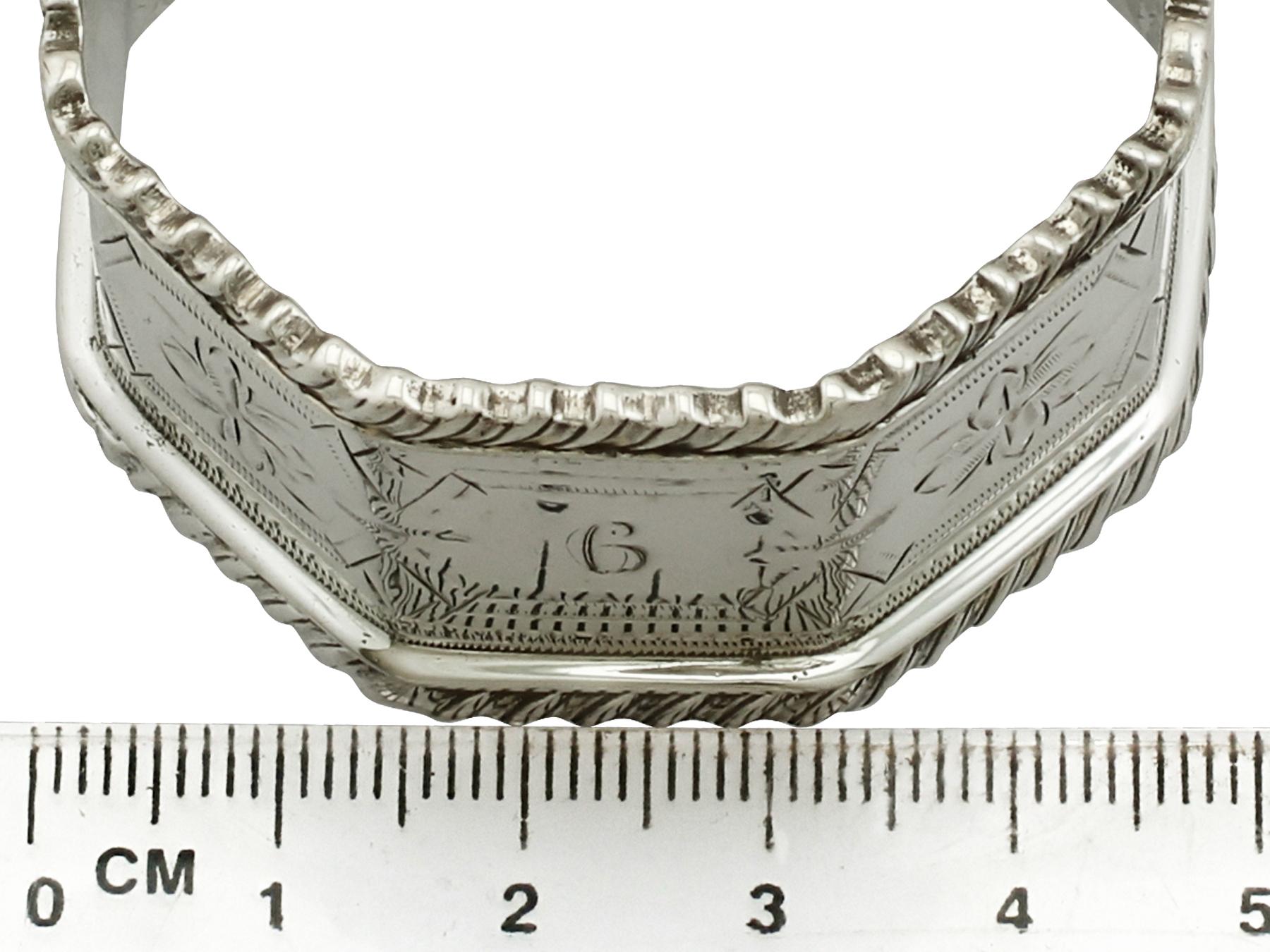 Antique Edwardian Sterling Silver Napkin Rings, 1902 2