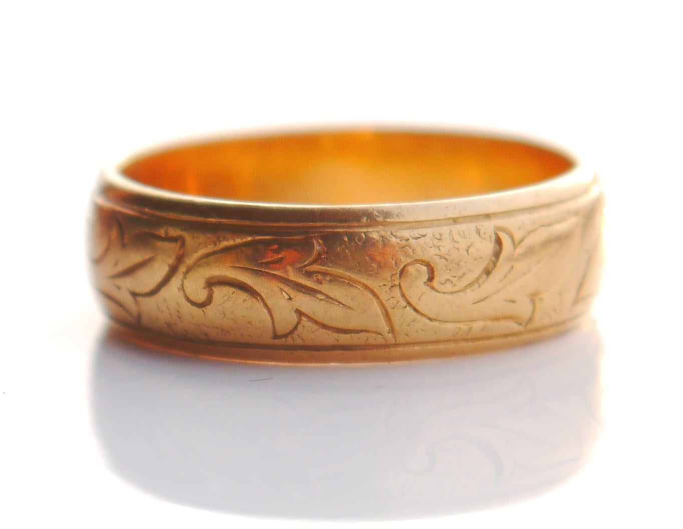 1902 Antiker Europäischer Ring massiv 20K Gold Ø 6.75 US / 5.3 gr Damen im Angebot