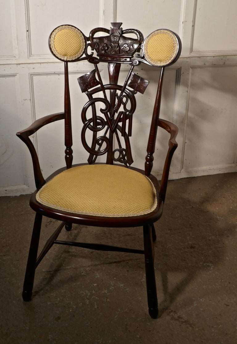1902 edward vii mahogany coronation throne chair