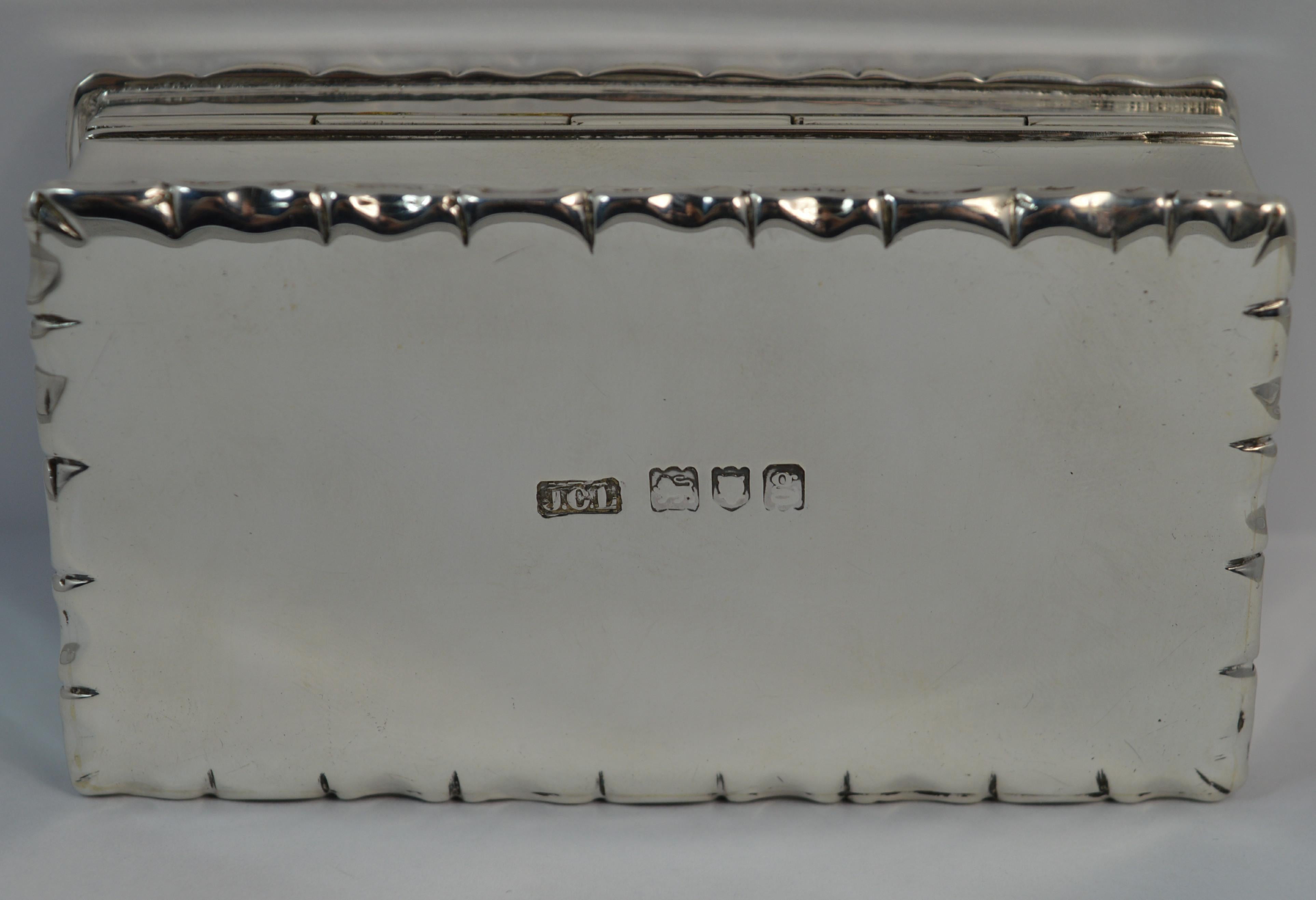 1902 Edwardian English Silver Snuff Box with Hunting Scene 4