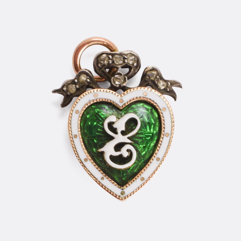 1902 King Edward VII Guilloché Enamel Royal Coronation "E" Pendant