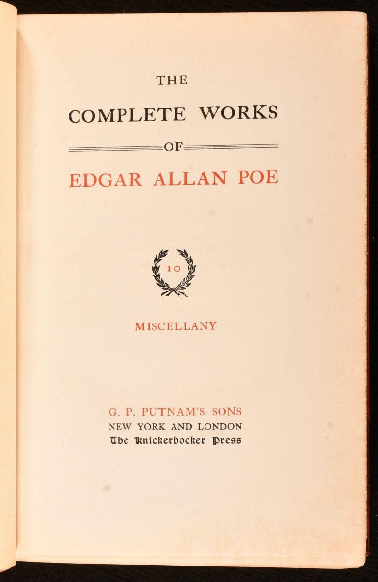 1902 The Complete Works of Edgar Allan Poe For Sale 7
