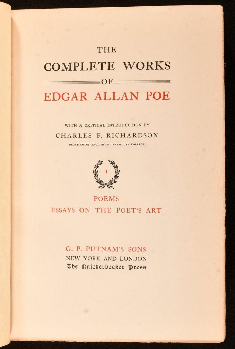 1902 The Complete Works of Edgar Allan Poe For Sale 2