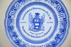 1902s Grand Lodge Pennsylvania F&AM Free Mason Plate Washington's Initiation
