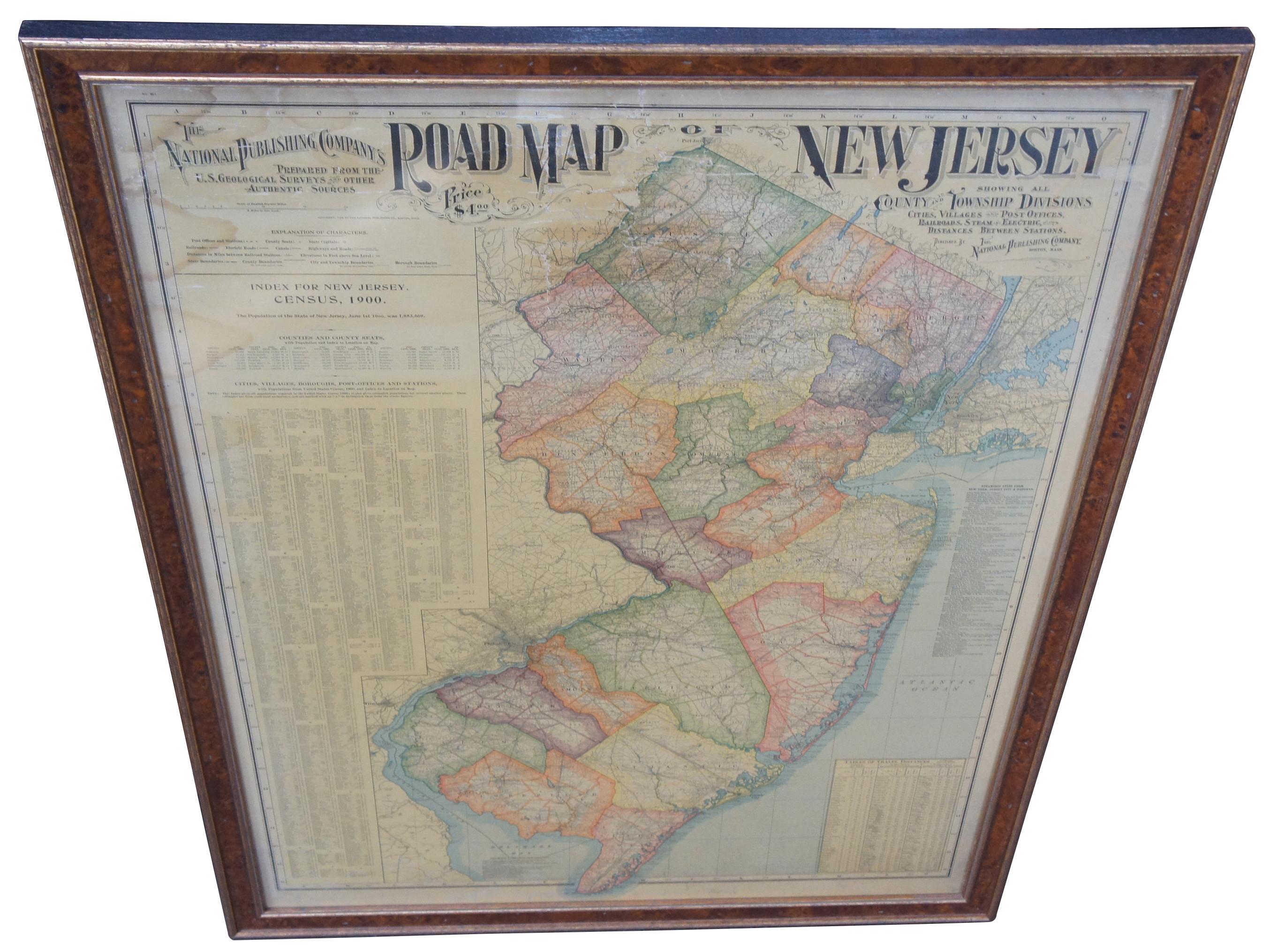 Antike National Publishing Road Map of New Jersey Geological Survey, 1903 (Viktorianisch) im Angebot