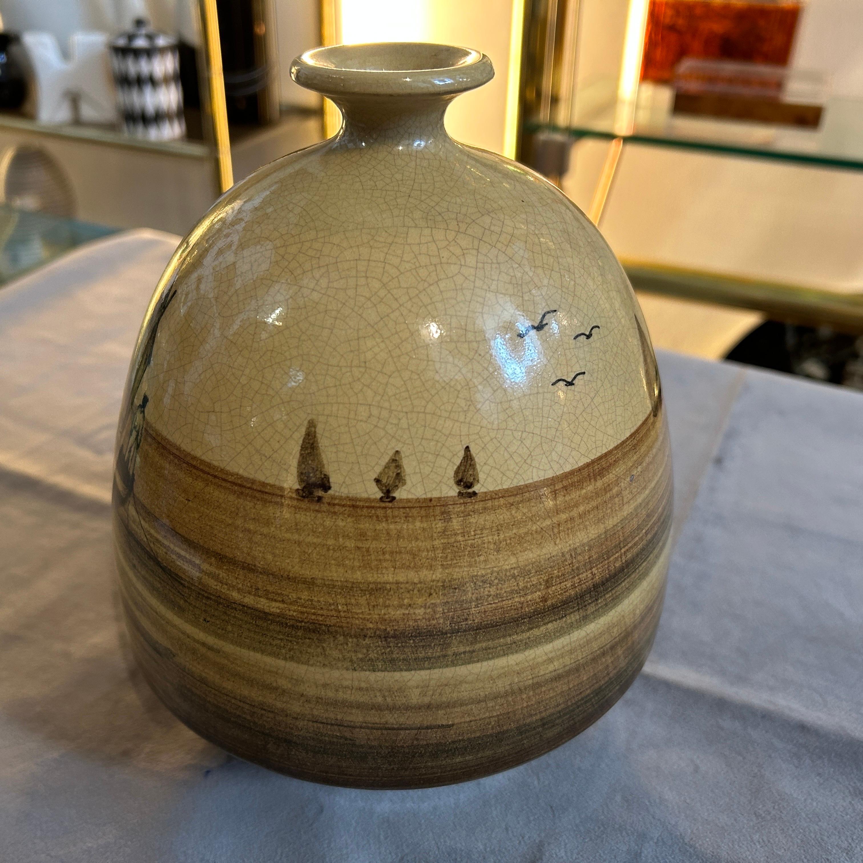 1903 Jugendstil Brown Keramik Italienisch Vase im Angebot 2