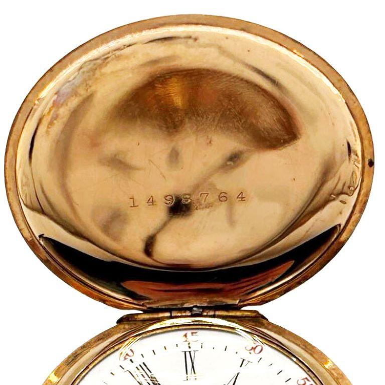 1903 Art Nouveau Portrait Repousse Gold Filled Pocket watch by Waltham In Good Condition For Sale In Van Nuys, CA