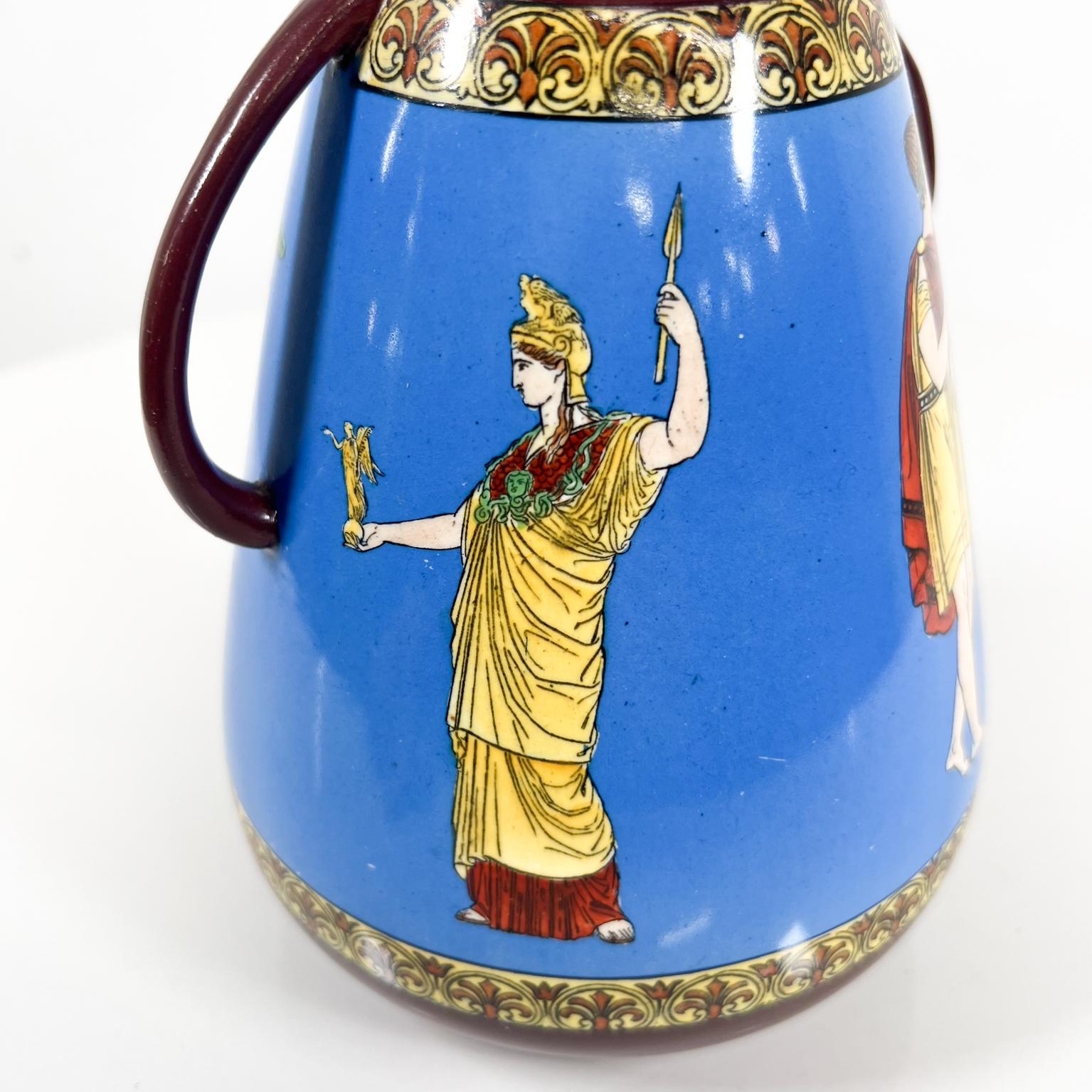 1903 Greek Revival Vase Frank Beardmore & Co Athenian Art Ware Fenton In Good Condition In Chula Vista, CA