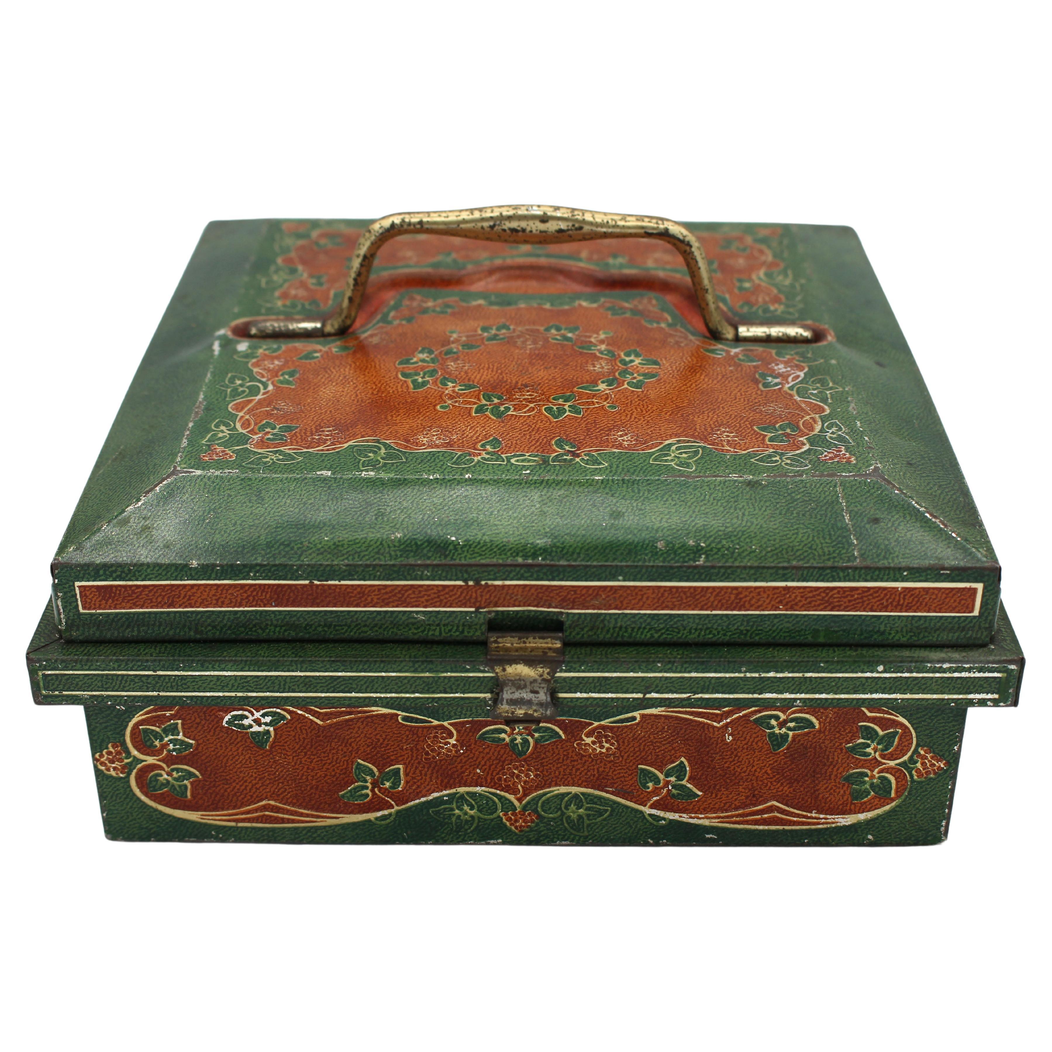 1903 Huntley & Palmers Jewelry Casket Form Biscuit Tin Box For Sale