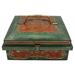 Antique 1903 Huntley & Palmers Jewelry Casket Form Biscuit Tin Box