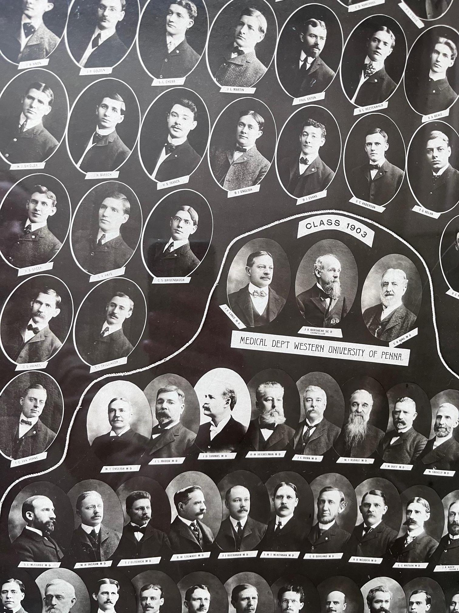 Américain Photographie de classe de médecins diplômés de l'université Western, Pennsylvanie, 1903 en vente