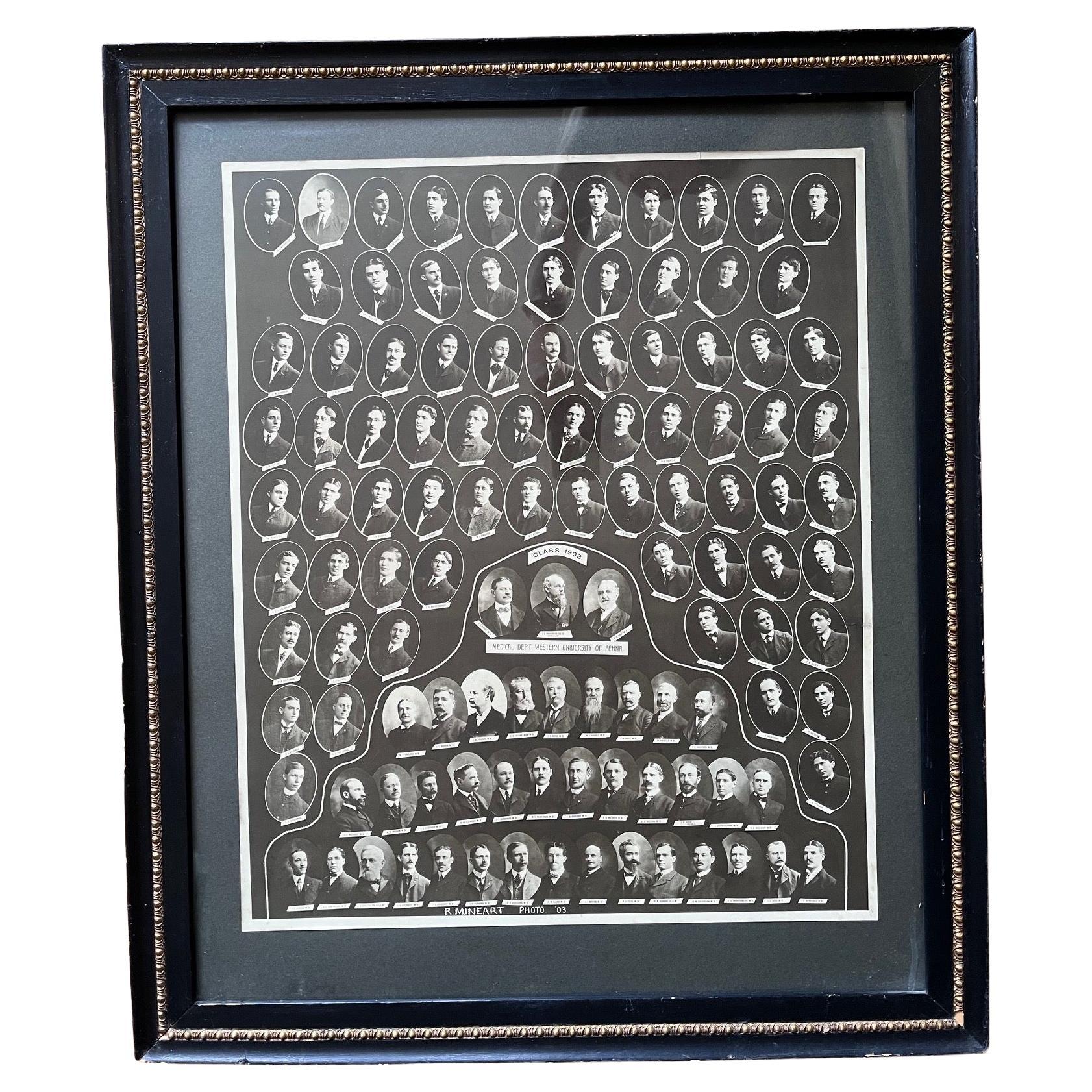 Photographie de classe de médecins diplômés de l'université Western, Pennsylvanie, 1903