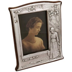 1904 Antique Edwardian Sterling Silver Photograph Frame