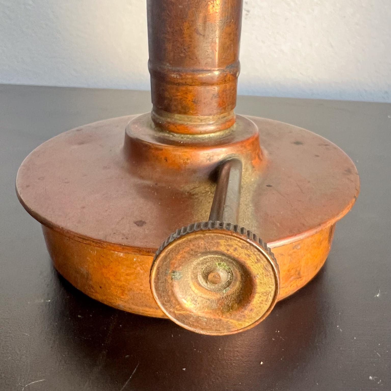 Lampe à huile ancienne Manning Bowman, 1904, cuivre patiné et laiton en vente 5