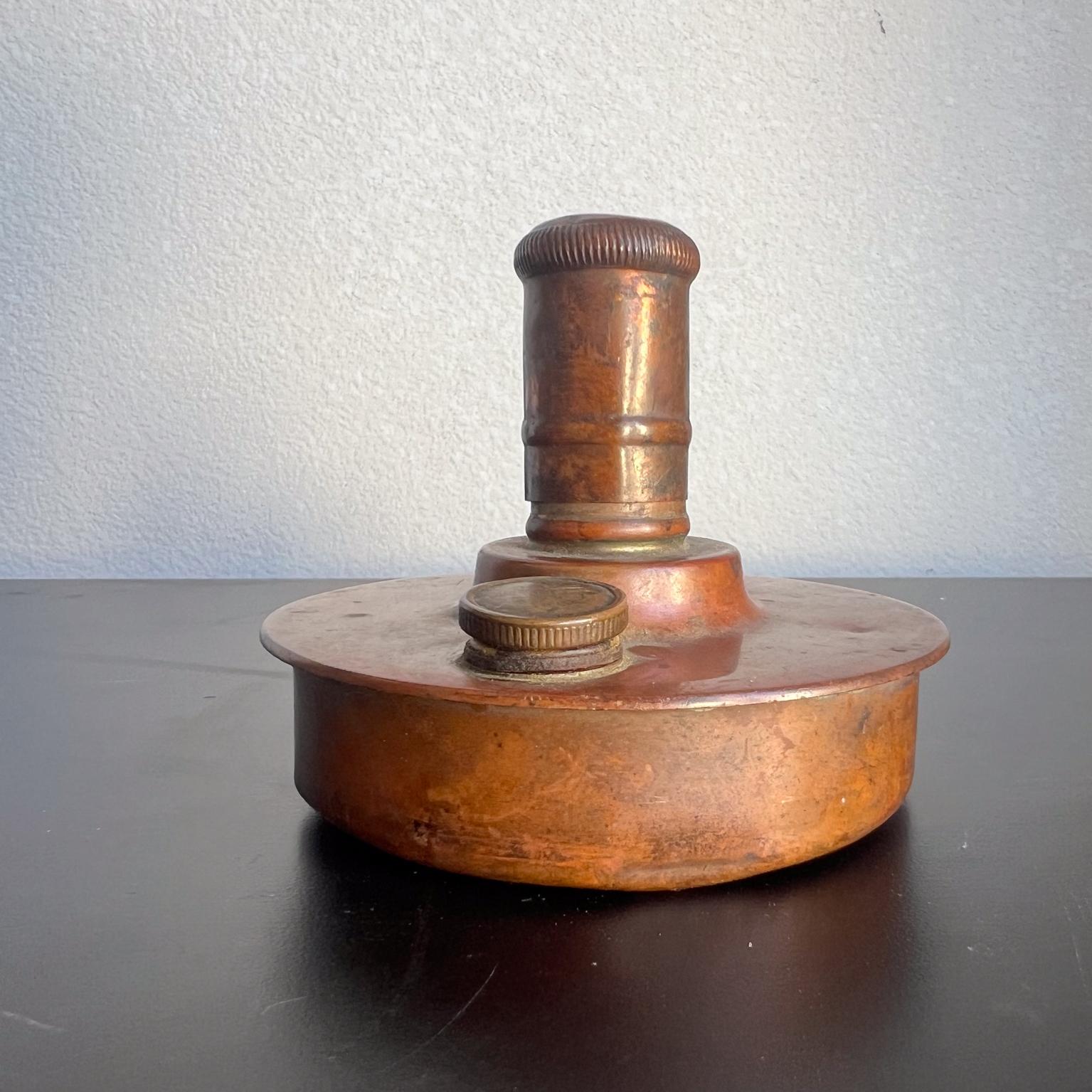 Lampe à huile ancienne Manning Bowman, 1904, cuivre patiné et laiton en vente 1