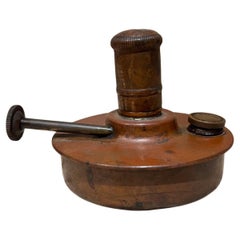1904 Antique Manning Bowman Patinated Copper Brass Oil Lamp