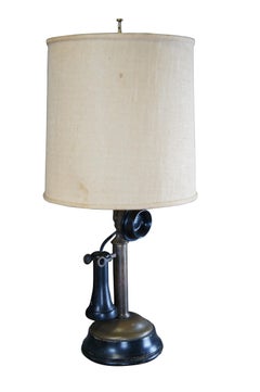 1904 Antique Western Electric Converted Brass Candlestick Telephone Lamp