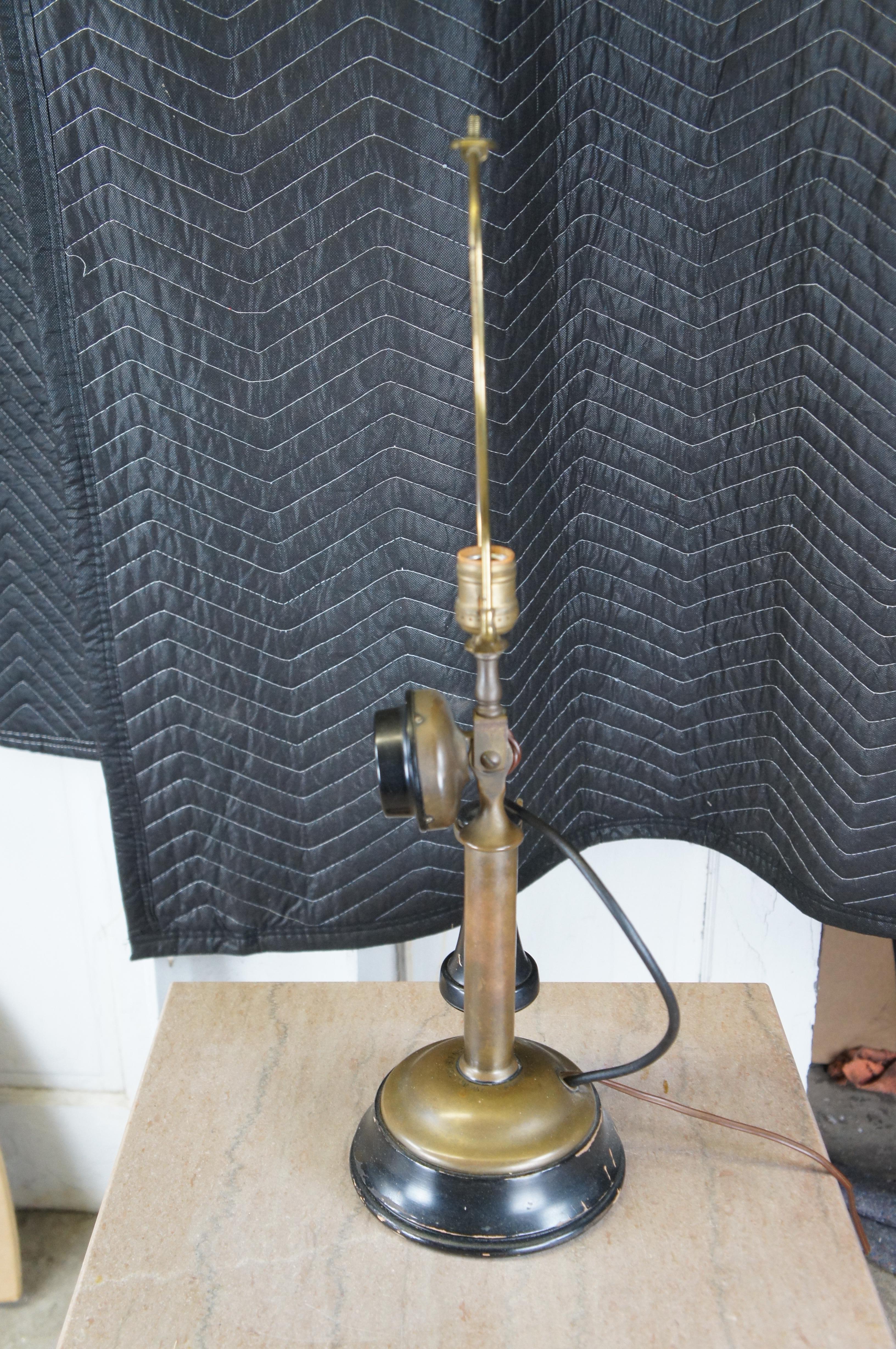 1904 Antiguo candelabro de latón Western Electric transformado en lámpara de teléfono en venta 2