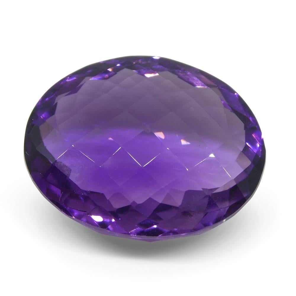 Oval Cut 19.04 ct Oval Checkerboard Amethyst For Sale