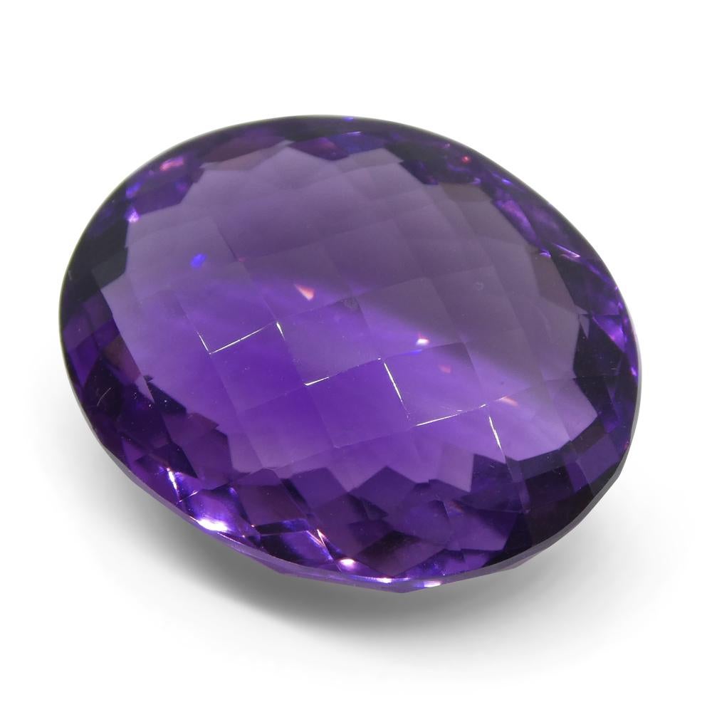 Women's or Men's 19.04 ct Oval Checkerboard Amethyst For Sale