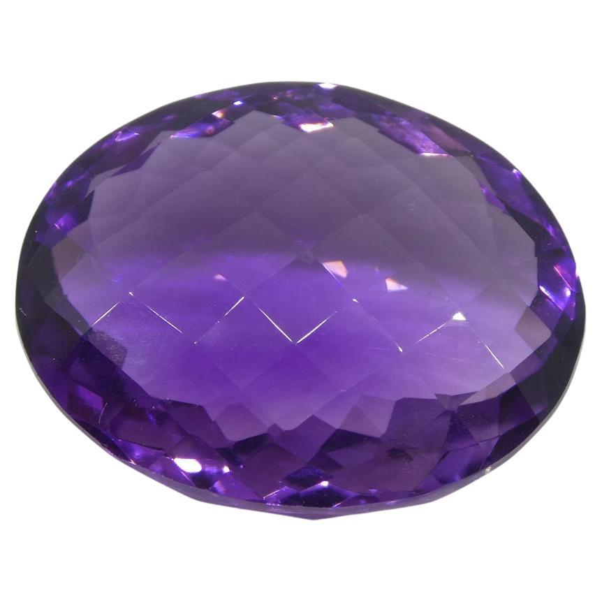 19.04 ct Oval Checkerboard Amethyst For Sale