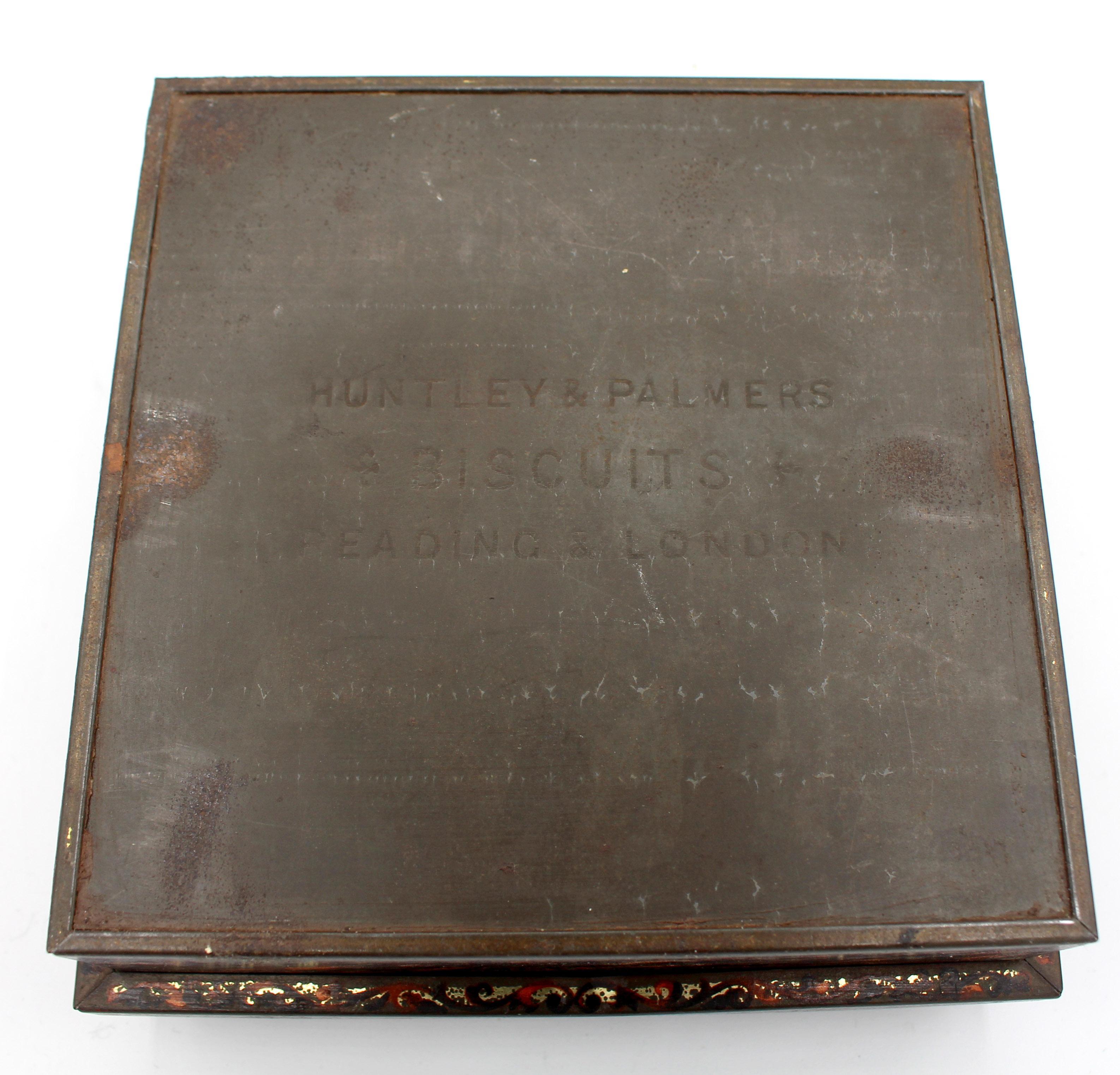 1904 Huntley & Palmers Faux Boulle Biscuit Tin Box For Sale 1