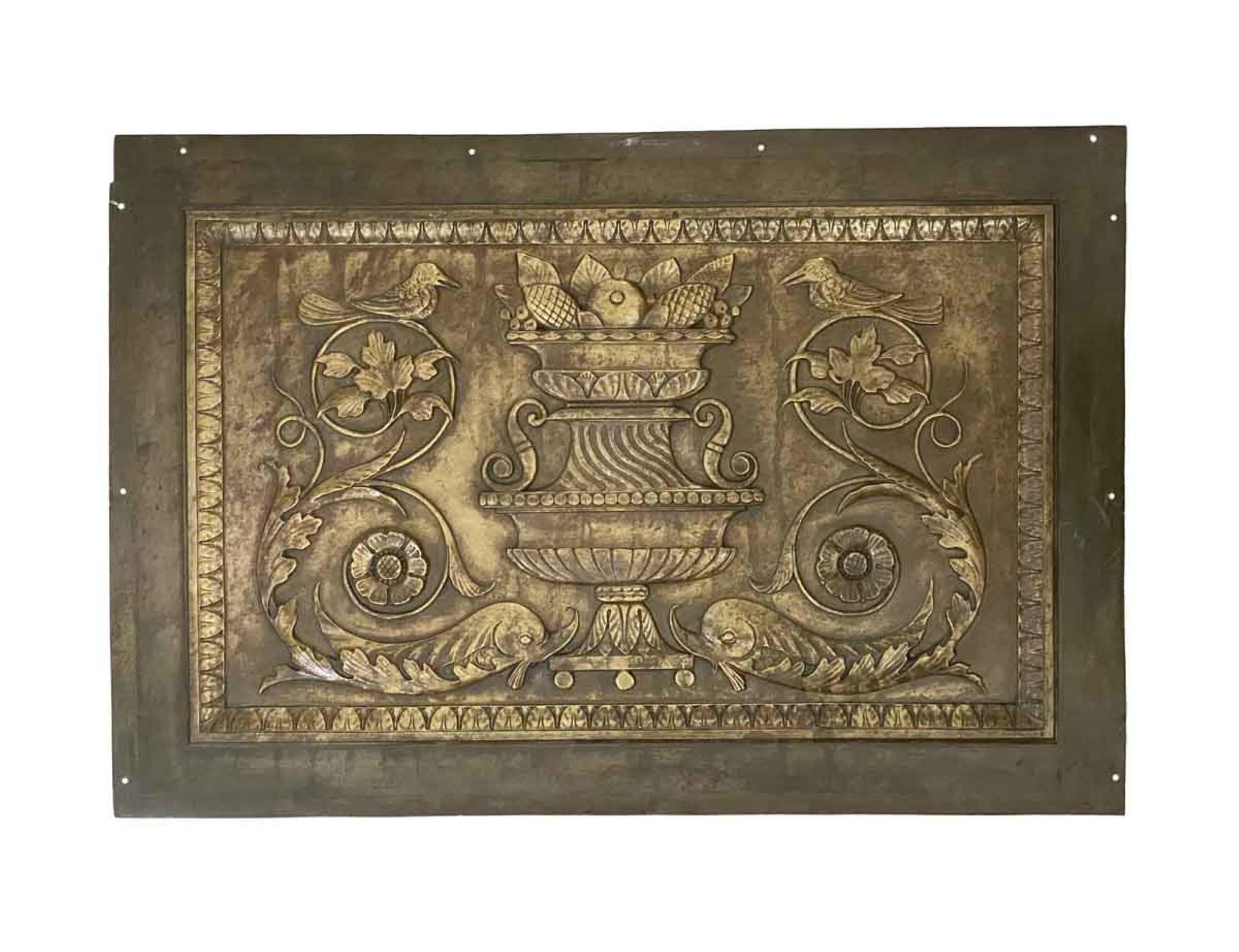Early 20th Century 1904 Original Bronze Panel from the St. Regis Hotel, NYC, Beaux-Arts Style