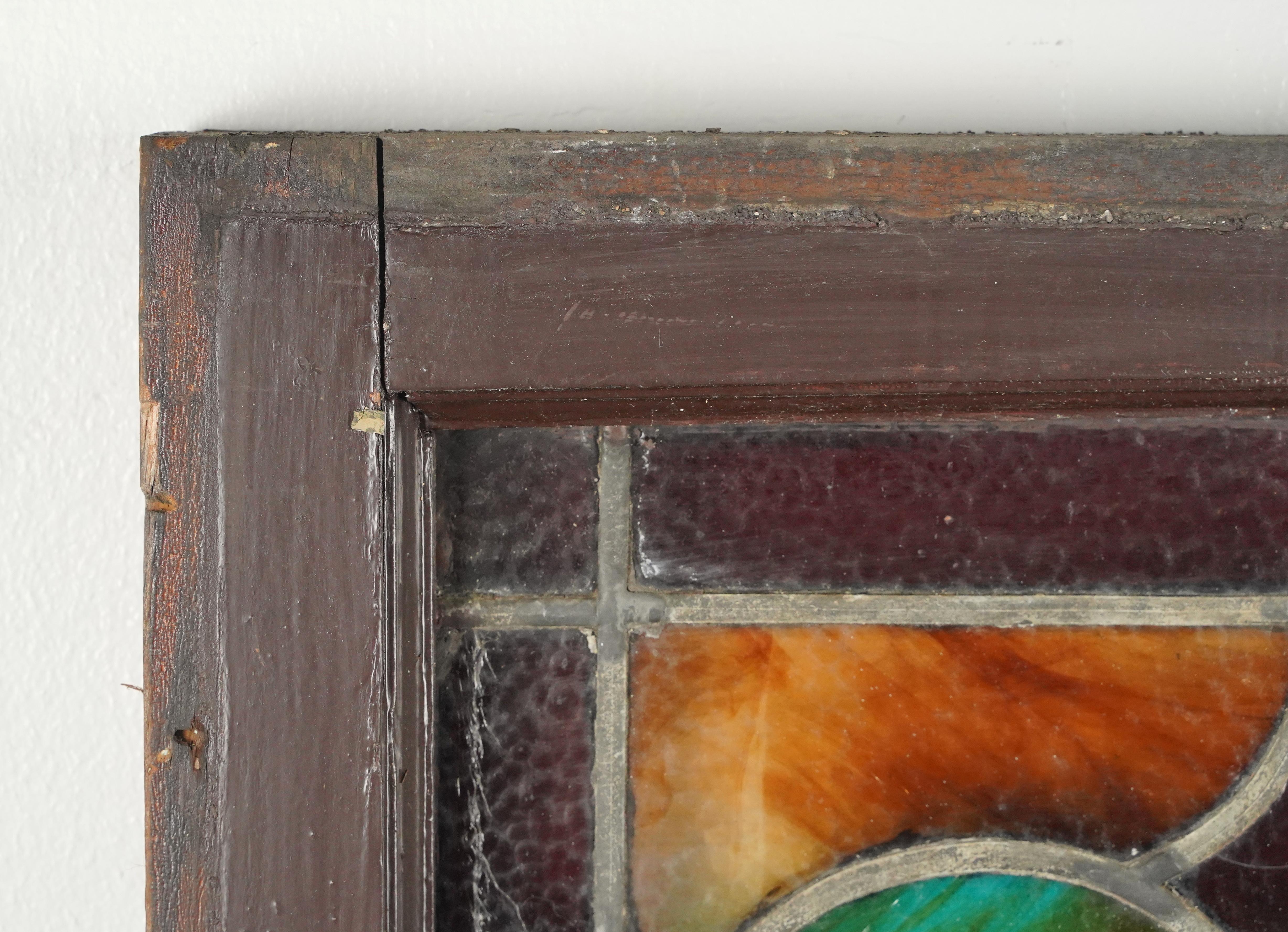 1904 Rectangle Leaded Stained-Glass Church Window For Sale 5