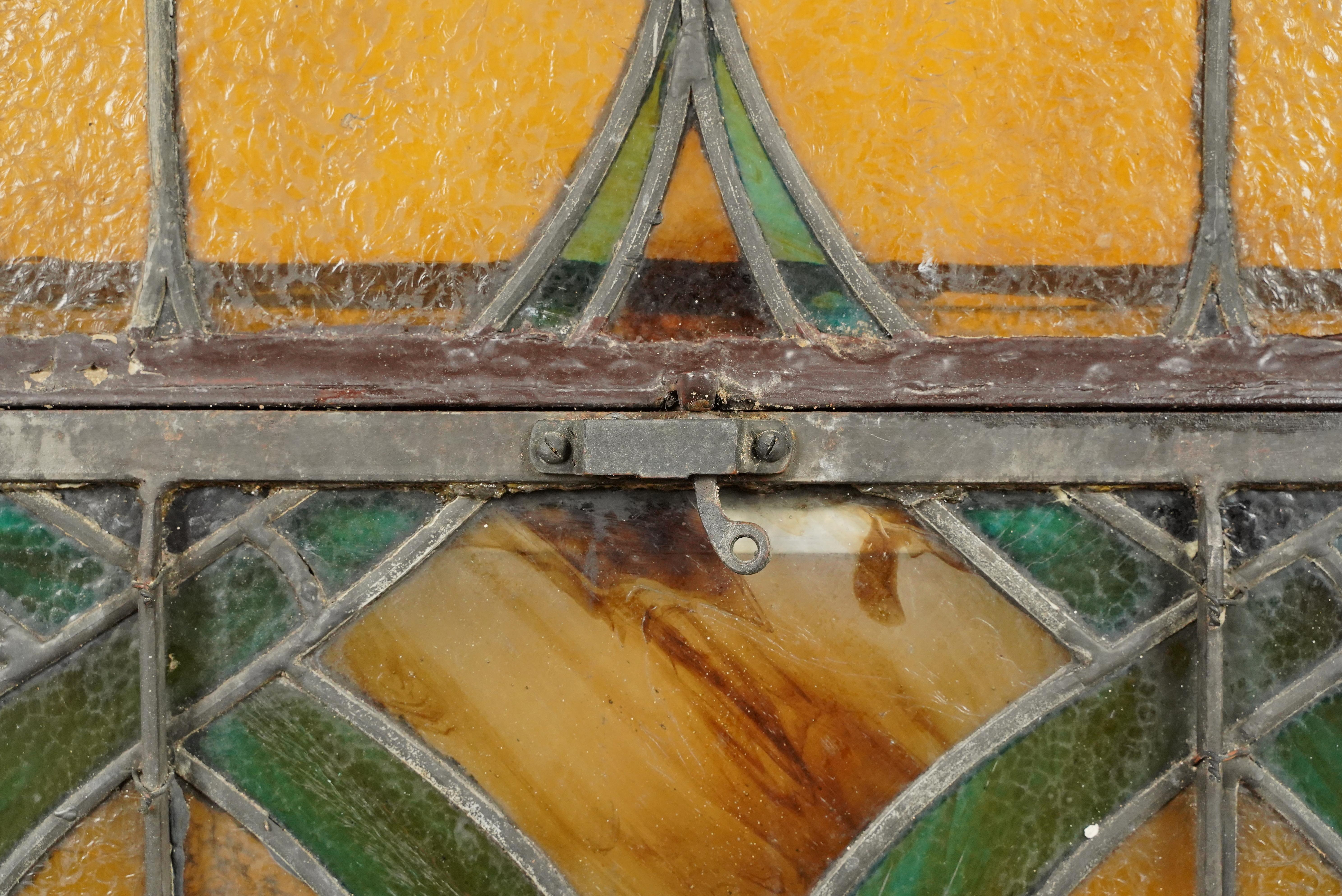 1904 Rectangle Leaded Stained-Glass Church Window For Sale 1