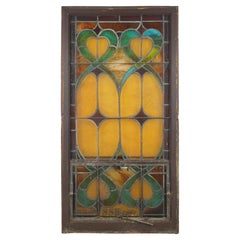 1904 Rectangle Leaded Stained-Glass Church Window