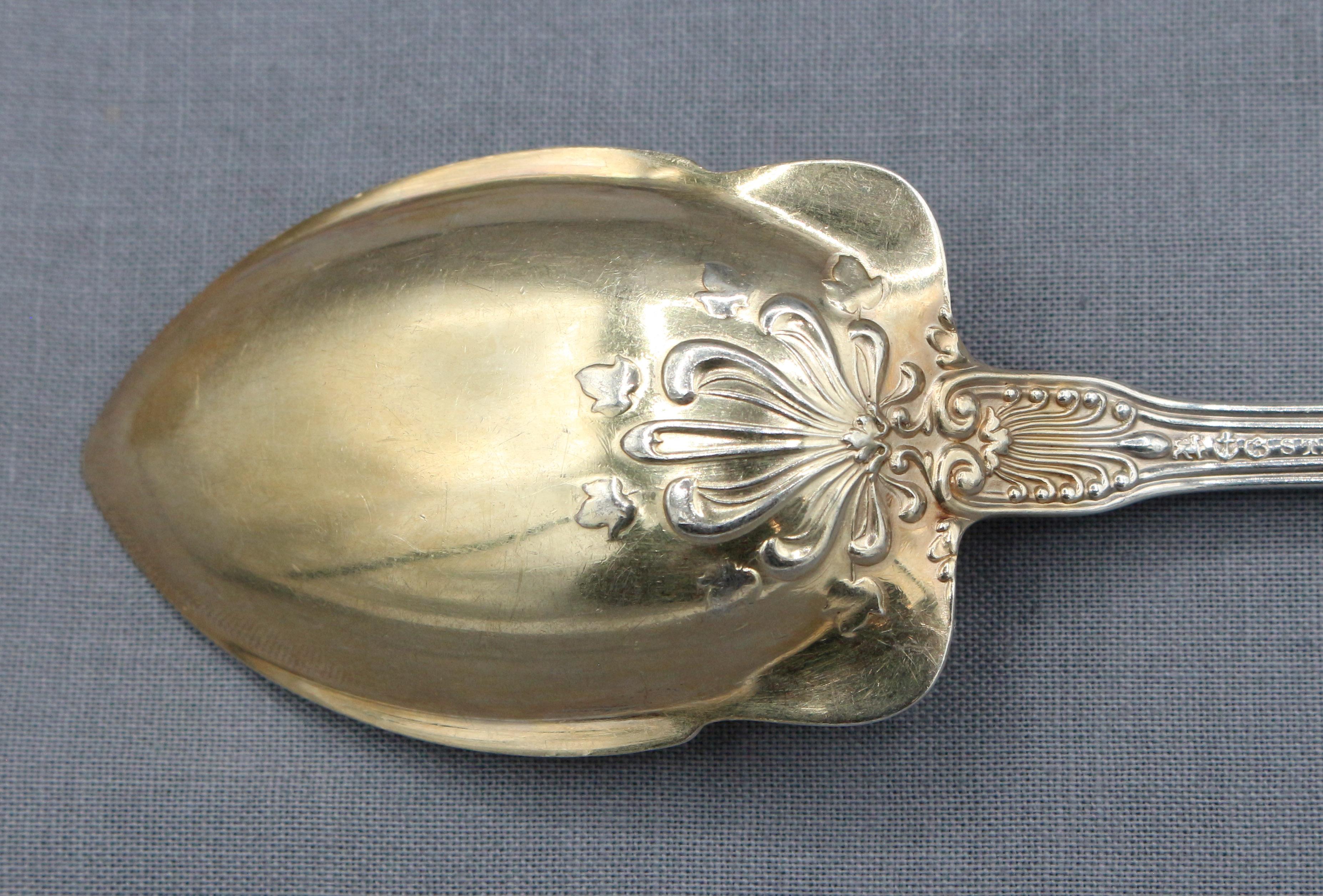 1904 Set of 12 Sterling Silver Fruit Spoons in 