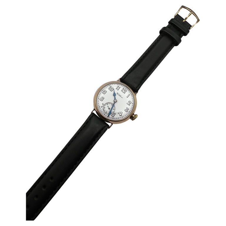 1904 Solid Gold Waltham Trench WW1 Rare 17J Riverside Movement