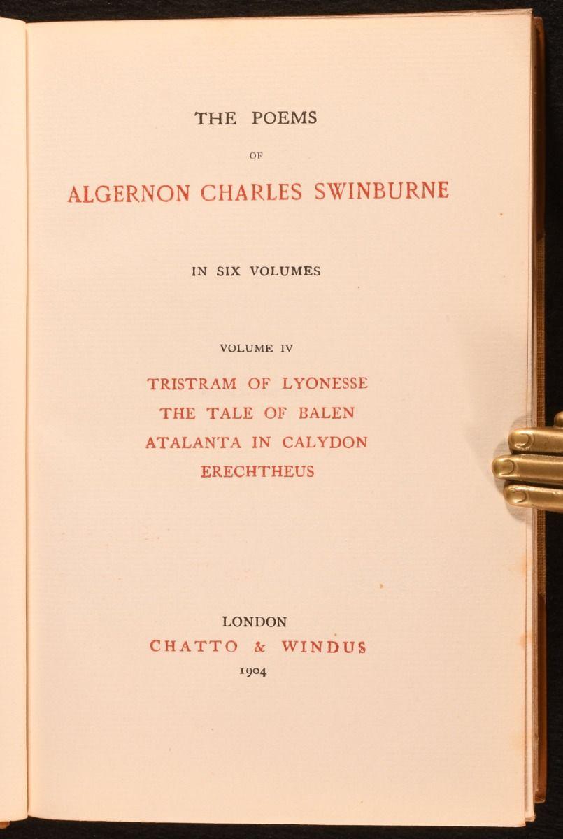 1904 Les poèmes d'Algernon Charles Swinburne Bon état - En vente à Bath, GB