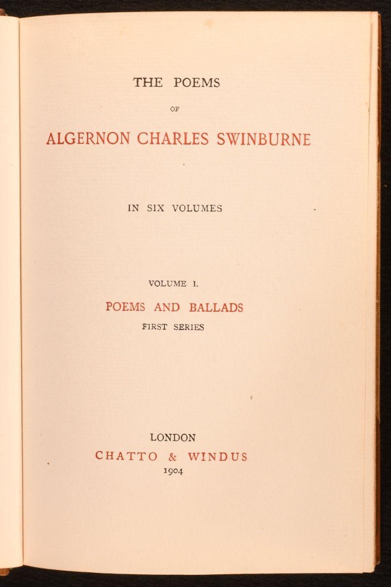 Papier 1904 Les poèmes d'Algernon Charles Swinburne en vente