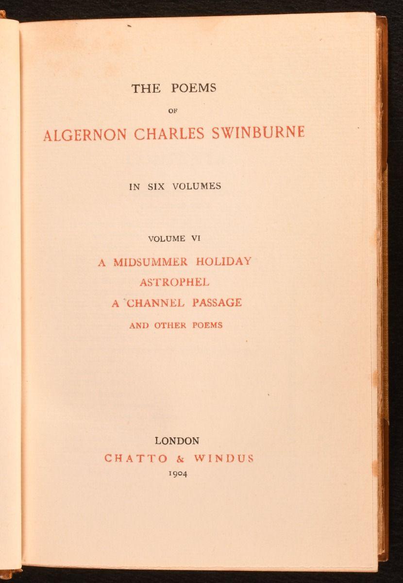 1904 Les poèmes d'Algernon Charles Swinburne en vente 2