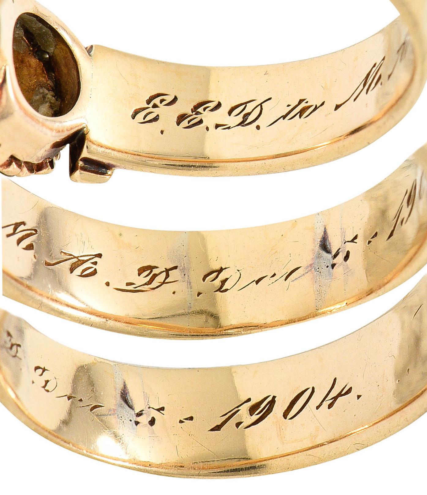 1904 Victorian 0.93 Carat Diamond 14 Karat Gold Engagement Ring GIA 2